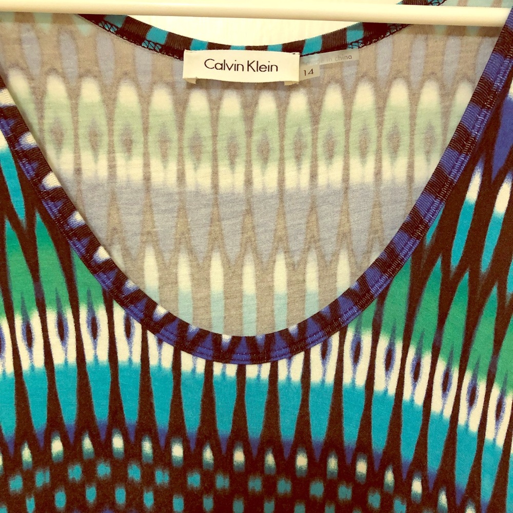 Blue, green, black maxi dress